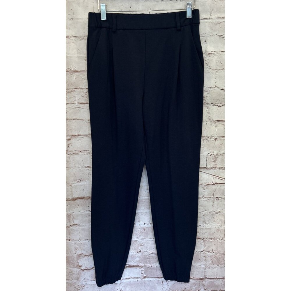 St John Collection Navy Blue Pull On Knit Pants Jogger Zipper Ankle  Size 4